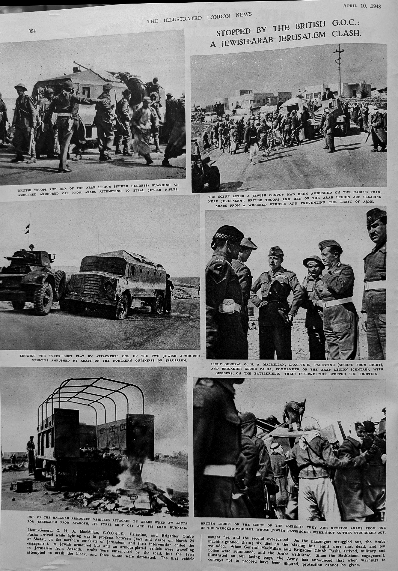 April 10th Jew Arab clash stopped by British troops